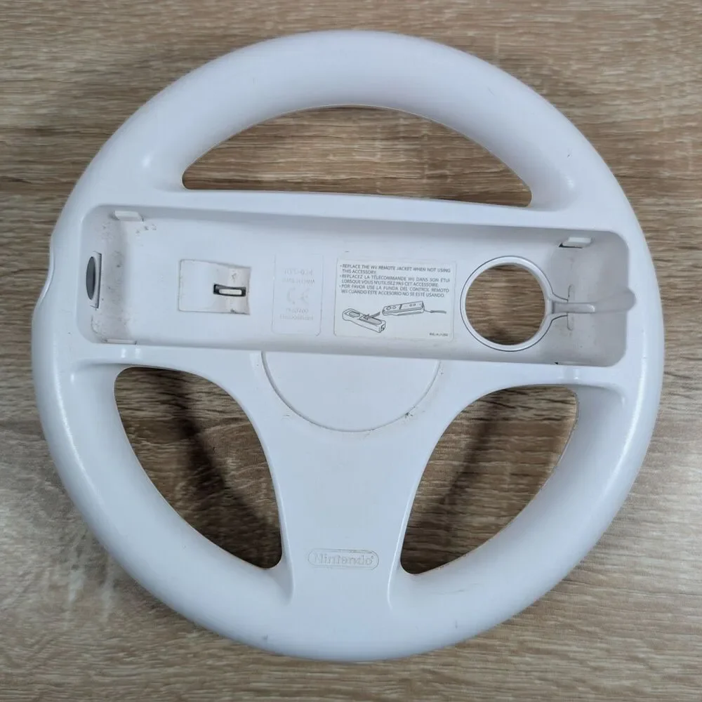 Nintendo Wii Steering Wheel RVL-024 White Racing Wheel Controller